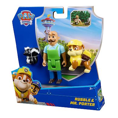 PAW Patrol Rubble & Mr. Porter 2-pc. Action Figure Pack with Skunk Toy