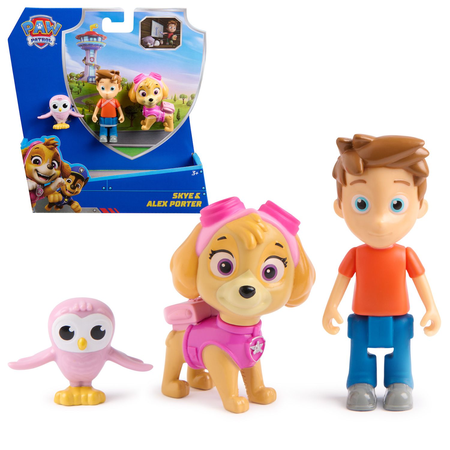 Детские фигурки Paw Patrol Skye & Alex Porter 3 pc Action Figure Pack with Lil Hootie Toy — фото 1