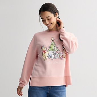 Women's Disney's Winnie The Pooh Winter Wonderland Graphic Pullover Sweatshirt