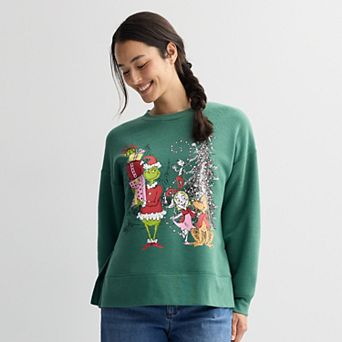 Women's Dr. Suess The Grinch Grinchmas Fleece Graphic Pullover Sweatshirt