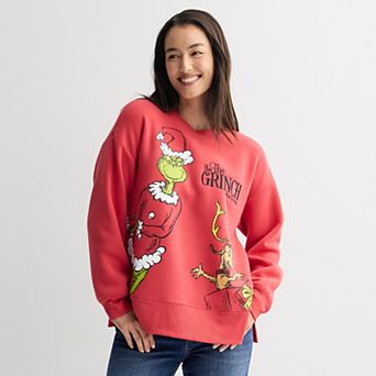 Women's Dr. Suess The Grinch & Max Fleece Graphic Pullover Sweatshirt