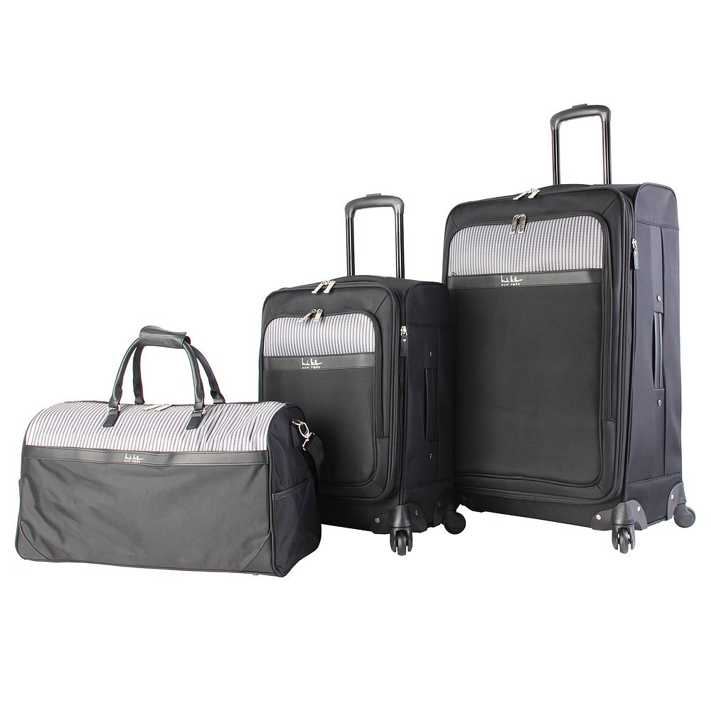 Nicole Miller French Stripes 3-Piece Softside Spinner Luggage Set