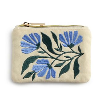 Punch Studio Floral Embroidered Coin Pouch