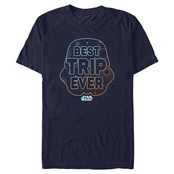 Men's Star Wars Trooper Helmet Best Trip Ever Graphic Tee