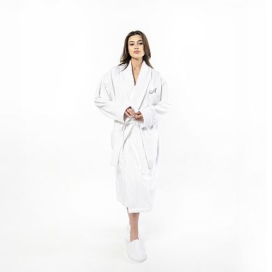 Linum Home Textiles Turkish Cotton Gray Personalized Anovia Velour Bathrobe
