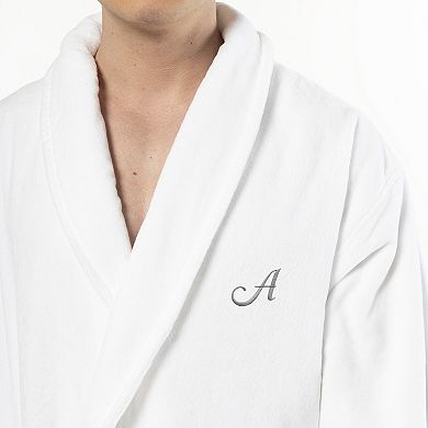 Linum Home Textiles Turkish Cotton Gray Personalized Anovia Velour Bathrobe