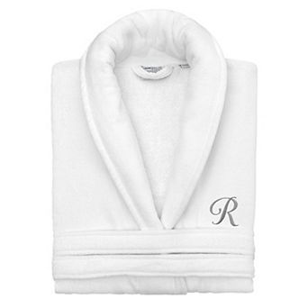 Linum Home Textiles Turkish Cotton Gray Personalized Anovia Velour Bathrobe