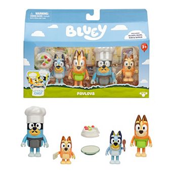Bluey Let's Play Chef 4 pc Action Figure Pack