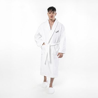 Linum Home Textiles Turkish Cotton Black Personalized Velour Bathrobe