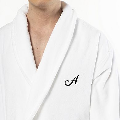 Linum Home Textiles Turkish Cotton Black Personalized Velour Bathrobe