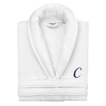 Linum Home Textiles Turkish Cotton Black Personalized Velour Bathrobe