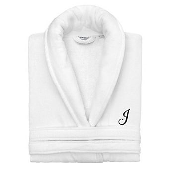 Linum Home Textiles Turkish Cotton Black Personalized Velour Bathrobe