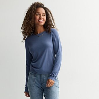 Juniors' SO® Long Sleeve Fitted Crew Tee