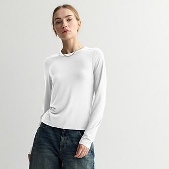 Juniors' SO® Long Sleeve Fitted Crew Tee