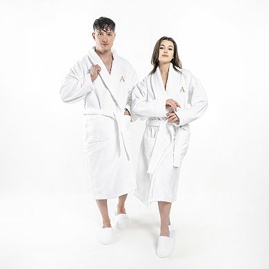 Linum Home Textiles Turkish Cotton Personalized Anovia Velour Bathrobe