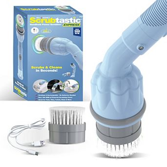 Bell+Howell Scrubtastic Express Handheld Power Scrubber with Flat Brush Head