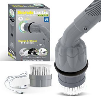 Bell+Howell Scrubtastic Express Handheld Power Scrubber with Flat Brush Head