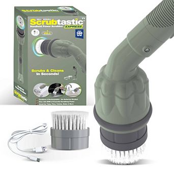 Bell+Howell Scrubtastic Express Handheld Power Scrubber with Flat Brush Head