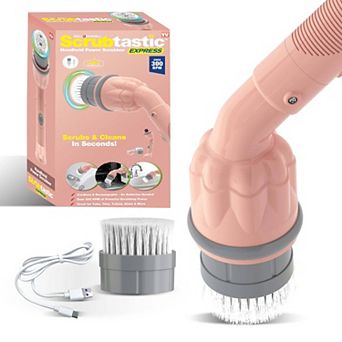 Bell+Howell Scrubtastic Express Handheld Power Scrubber with Flat Brush Head