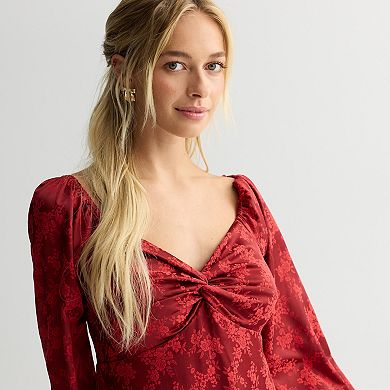 Juniors' Mary & Mo Jacquard Satin Dress