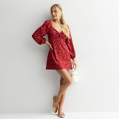 Juniors' Mary & Mo Jacquard Satin Dress