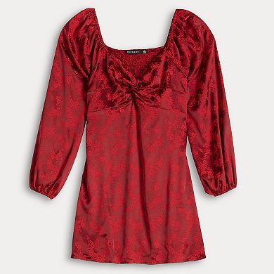 Juniors' Mary & Mo Jacquard Satin Dress