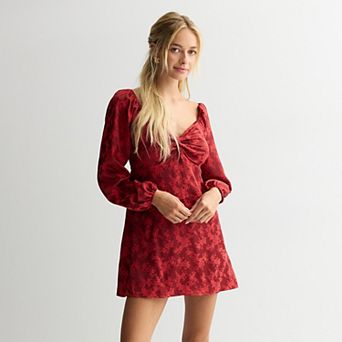 Juniors' Liberty Love Jacquard Satin Dress