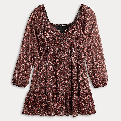 Juniors' Mary & Mo Long Sleeve Cinched Skater Dress