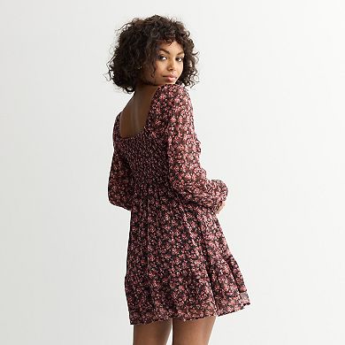 Juniors' Mary & Mo Long Sleeve Cinched Skater Dress