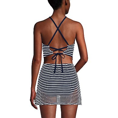 Women's Lands' End Crochet Monokini Swim Dress Swimsuit