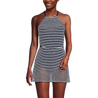 Women's Lands' End Crochet Monokini Swim Dress Swimsuit