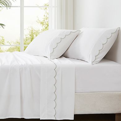 Lush Decor Coastal Chic 4-pc. Scalloped Edge Cotton Sheet Set