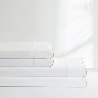 Lush Decor Coastal Chic 4 pc Scalloped Edge Cotton Sheet Set