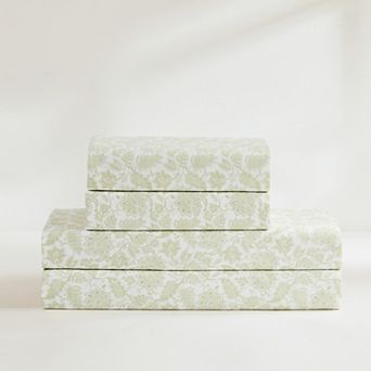 Lush Decor Floral Jacobean Cotton Sheet Set with Pillowcases