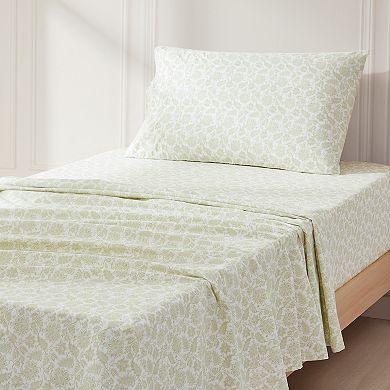 Lush Decor Floral Jacobean Cotton Sheet Set with Pillowcases