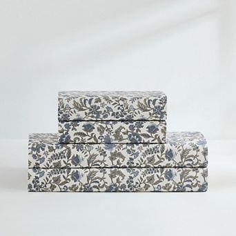 Lush Decor Lillian Block Print Cotton Sheet Set with Pillowcases