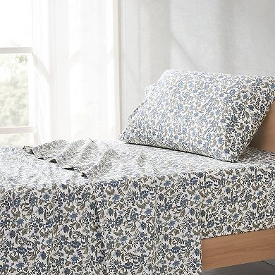Lush Decor Lillian Block Print Cotton Sheet Set with Pillowcases