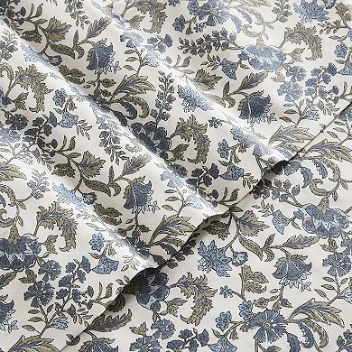 Lush Decor Lillian Block Print Cotton Sheet Set with Pillowcases
