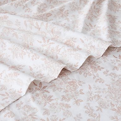 Lush Decor Peony Toile Cotton Sheet with Pillowcases