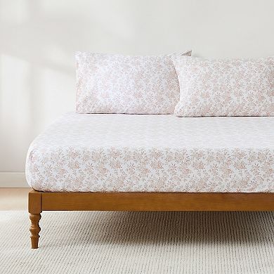 Lush Decor Peony Toile Cotton Sheet with Pillowcases