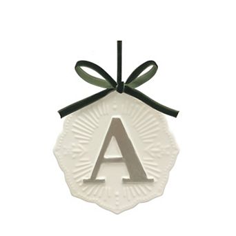 St. Nicholas Square® Ceramic Snowflake Monogram Christmas Ornament