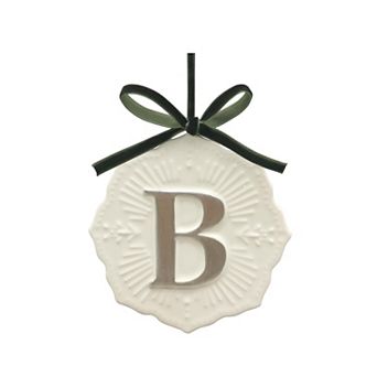 St. Nicholas Square® Ceramic Snowflake Monogram Christmas Ornament