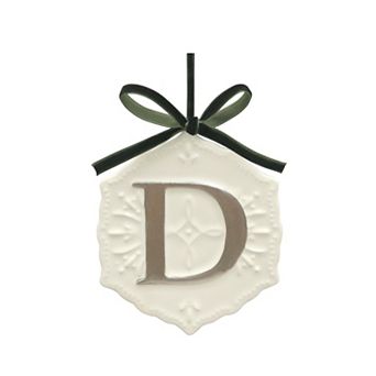 St. Nicholas Square® Ceramic Snowflake Monogram Christmas Ornament