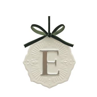 St. Nicholas Square® Ceramic Snowflake Monogram Christmas Ornament