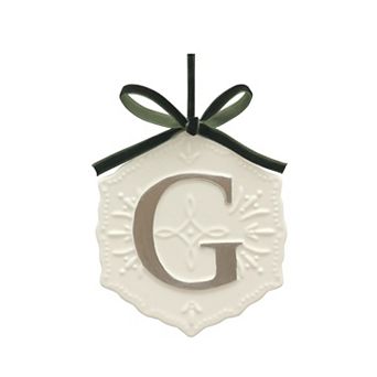 St. Nicholas Square® Ceramic Snowflake Monogram Christmas Ornament