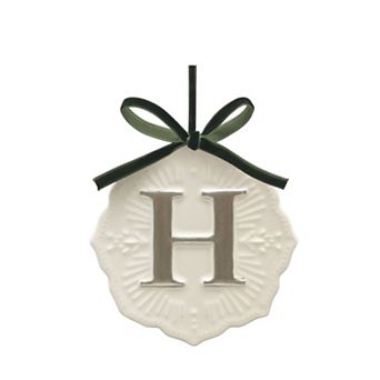 St. Nicholas Square® Ceramic Snowflake Monogram Christmas Ornament