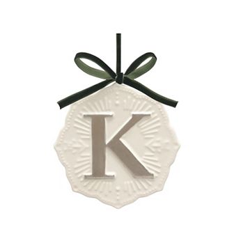 St. Nicholas Square® Ceramic Snowflake Monogram Christmas Ornament