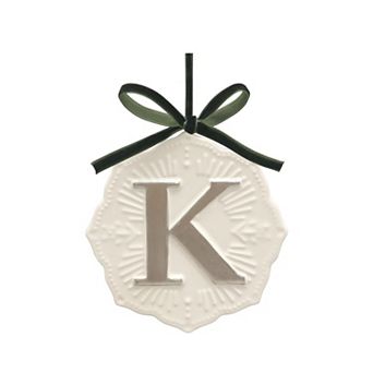 St. Nicholas Square® Ceramic Snowflake Monogram Christmas Ornament