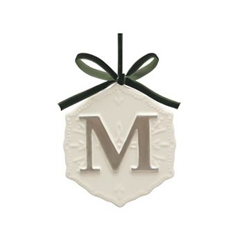 St. Nicholas Square® Ceramic Snowflake Monogram Christmas Ornament