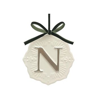 St. Nicholas Square® Ceramic Snowflake Monogram Christmas Ornament
